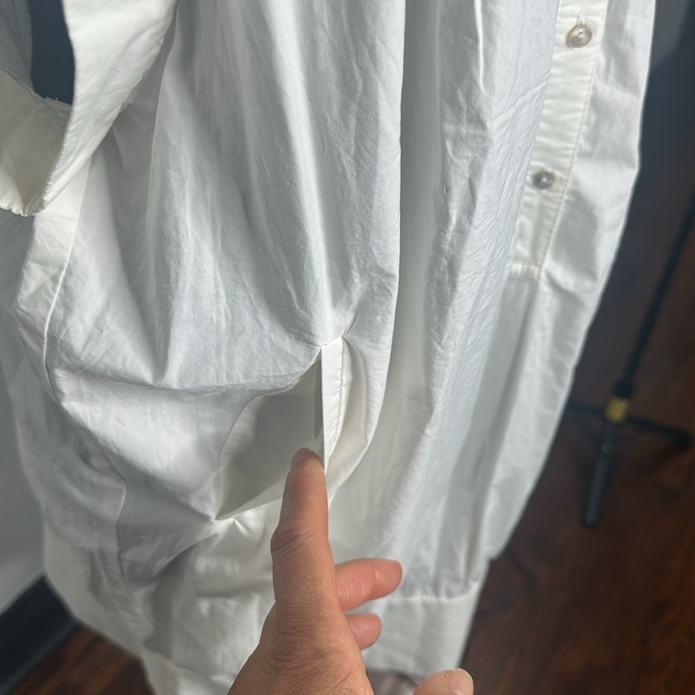 ZARA White Button-Up Shirt Dress - Picture 7 of 15